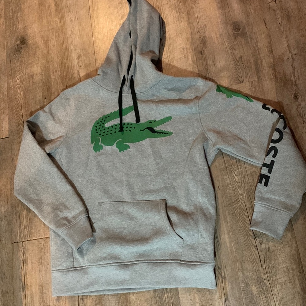 Grey Lacoste hoodie